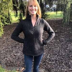 Dark Heather Grey half zip Sweater